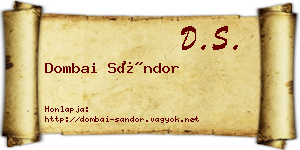 Dombai Sándor névjegykártya