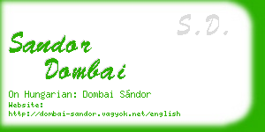 sandor dombai business card